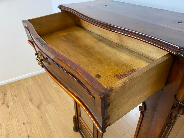 WMK I Charmantes kleines antikes Vertiko aus vollem Holz in Mahagoni mit Spiegeltüren I Schrank Wäscheschrank Highboard Kommode Schuhschrank Louis-Philippe Biedermeier Vintage I Berlin München