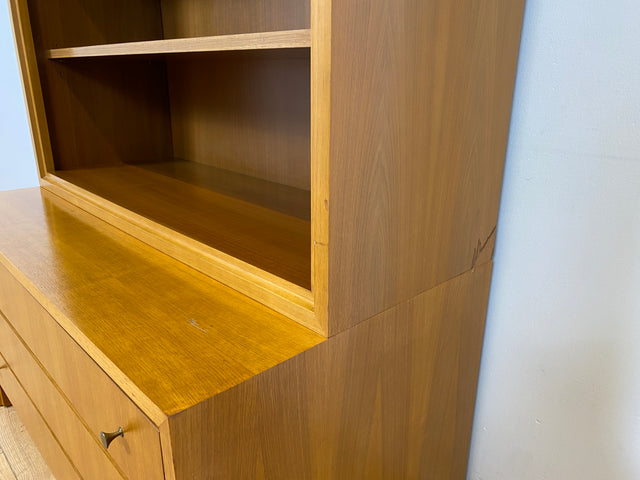 WMK # Schöner & gut erhaltener hoher modularer Mid-Century Bücherschrank aus 1958 von WK Möbel mit Schubladen # Regal Bücherregal Schrank Sideboard Kommode Büchervitrine Wohnzimmerschrank Vintage 50er