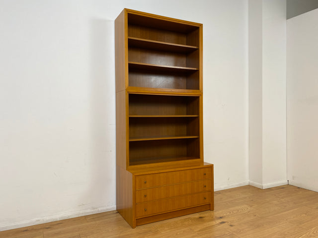 WMK # Schöner & gut erhaltener hoher modularer Mid-Century Bücherschrank aus 1958 von WK Möbel mit Schubladen # Regal Bücherregal Schrank Sideboard Kommode Büchervitrine Wohnzimmerschrank Vintage 50er