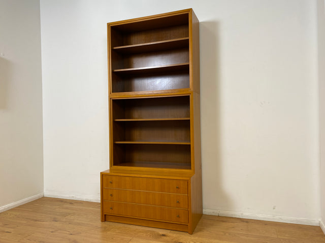 WMK # Schöner & gut erhaltener hoher modularer Mid-Century Bücherschrank aus 1958 von WK Möbel mit Schubladen # Regal Bücherregal Schrank Sideboard Kommode Büchervitrine Wohnzimmerschrank Vintage 50er
