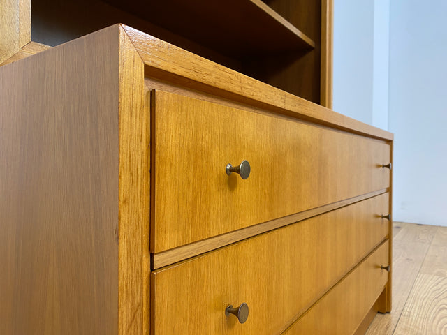 WMK # Schöner & gut erhaltener hoher modularer Mid-Century Bücherschrank aus 1958 von WK Möbel mit Schubladen # Regal Bücherregal Schrank Sideboard Kommode Büchervitrine Wohnzimmerschrank Vintage 50er