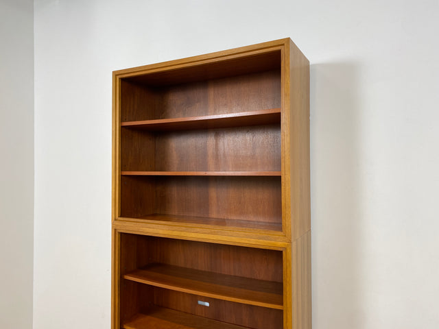 WMK # Schöner & gut erhaltener hoher modularer Mid-Century Bücherschrank aus 1958 von WK Möbel mit verstellbaren Regalböden # Regal Bücherregal Schrank Sideboard Kommode Wohnzimmerschrank Vintage 50er
