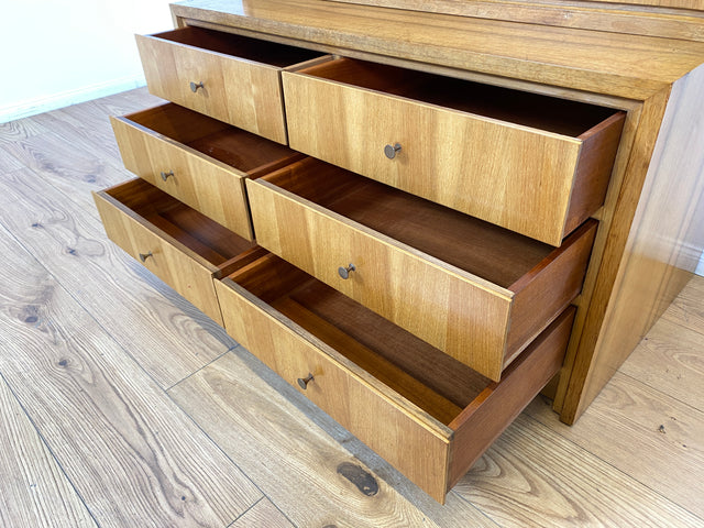 WMK # Schönes & gut erhaltenes hohes modulares Mid-Century Highboard aus 1958 von WK Möbel mit Schubladen & Regal # Bücherschrank Bücherregal Schrank Sideboard Kommode Wohnzimmerschrank Vintage 50er