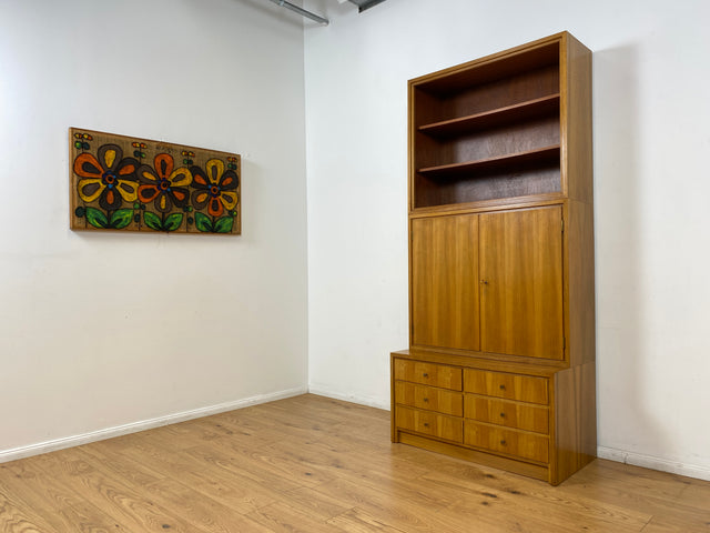 WMK # Schönes & gut erhaltenes hohes modulares Mid-Century Highboard aus 1958 von WK Möbel mit Schubladen & Regal # Bücherschrank Bücherregal Schrank Sideboard Kommode Wohnzimmerschrank Vintage 50er