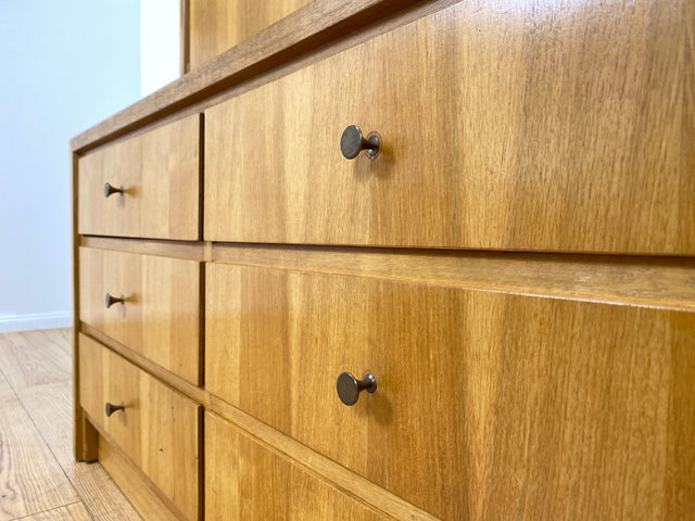 WMK # Schönes & gut erhaltenes hohes modulares Mid-Century Highboard aus 1958 von WK Möbel mit Schubladen & Regal # Bücherschrank Bücherregal Schrank Sideboard Kommode Wohnzimmerschrank Vintage 50er