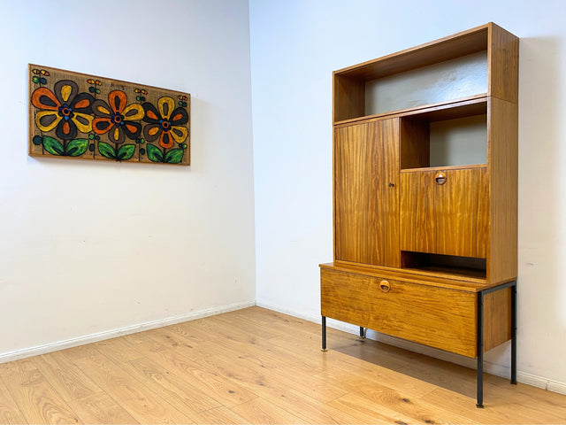 WMK I Kultiges modulares Designer Regalsystem 430 I Joachim Nebelung für VEB Hellerau mit Bar I Highboard Barschrank Bücherschrank Regalwand Stringregal Sideboard Mid-Century Vintage DDR 60er 70er