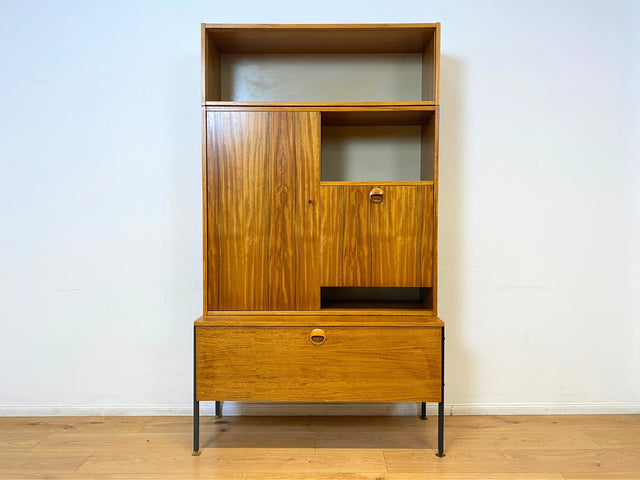 WMK I Kultiges modulares Designer Regalsystem 430 I Joachim Nebelung für VEB Hellerau mit Bar I Highboard Barschrank Bücherschrank Regalwand Stringregal Sideboard Mid-Century Vintage DDR 60er 70er