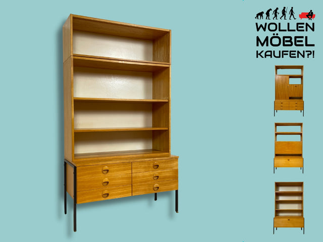 WMK I Kultiges modulares Designer Regalsystem 430 in Sen Esche I Joachim Nebelung für VEB Hellerau I Regal Bücherregal Bücherschrank Regalwand Stringregal Mid-Century Vintage DDR 60er 70er Berlin Ulm