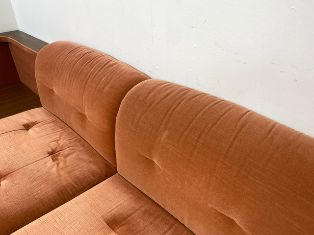 WMK I Seltenes, gemütliches & sehr gut erhaltenes modulares Vintage Ecksofa mit Sessel in altrosa Originalbezug I Sitzgarnitur Sitzecke Sofa Couch Modular Mid-Century Retro Space Age Rosa Berlin Köln