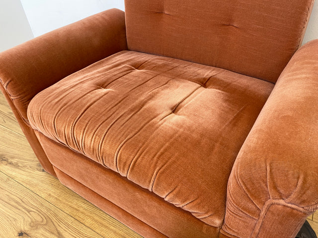 WMK I Seltenes, gemütliches & sehr gut erhaltenes modulares Vintage Ecksofa mit Sessel in altrosa Originalbezug I Sitzgarnitur Sitzecke Sofa Couch Modular Mid-Century Retro Space Age Rosa Berlin Köln