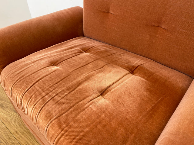 WMK I Seltenes, gemütliches & sehr gut erhaltenes modulares Vintage Ecksofa mit Sessel in altrosa Originalbezug I Sitzgarnitur Sitzecke Sofa Couch Modular Mid-Century Retro Space Age Rosa Berlin Köln
