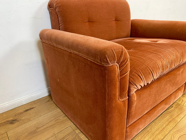 WMK I Seltenes, gemütliches & sehr gut erhaltenes modulares Vintage Ecksofa mit Sessel in altrosa Originalbezug I Sitzgarnitur Sitzecke Sofa Couch Modular Mid-Century Retro Space Age Rosa Berlin Köln