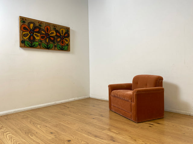 WMK I Seltenes, gemütliches & sehr gut erhaltenes modulares Vintage Ecksofa mit Sessel in altrosa Originalbezug I Sitzgarnitur Sitzecke Sofa Couch Modular Mid-Century Retro Space Age Rosa Berlin Köln