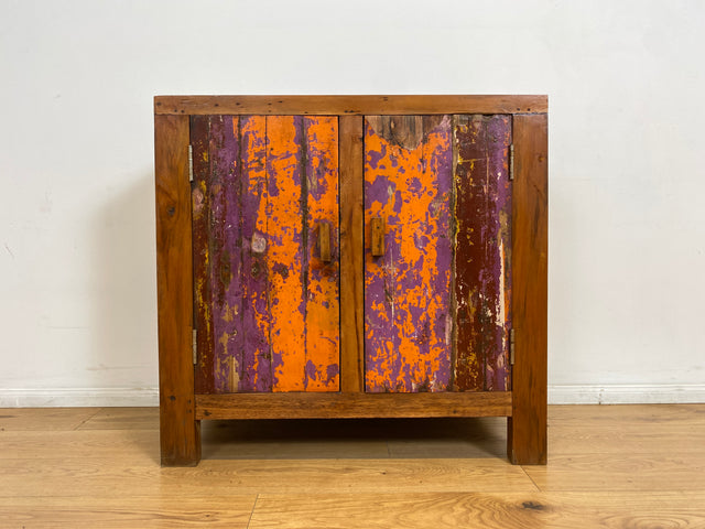 Boatwood by WMK # Freundliche & nachhaltige Kommode aus altem Bootsholz, ein handgefertigtes Unikat aus massivem Teakholz # Schrank Sideboard Anrichte Wäschekommode Schuhschrank Wickelkommode Cabinet