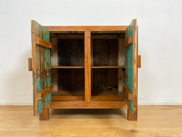 Boatwood by WMK # Freundliche & nachhaltige Kommode aus altem Bootsholz, ein handgefertigtes Unikat aus massivem Teakholz # Schrank Sideboard Anrichte Wäschekommode Schuhschrank Wickelkommode Cabinet