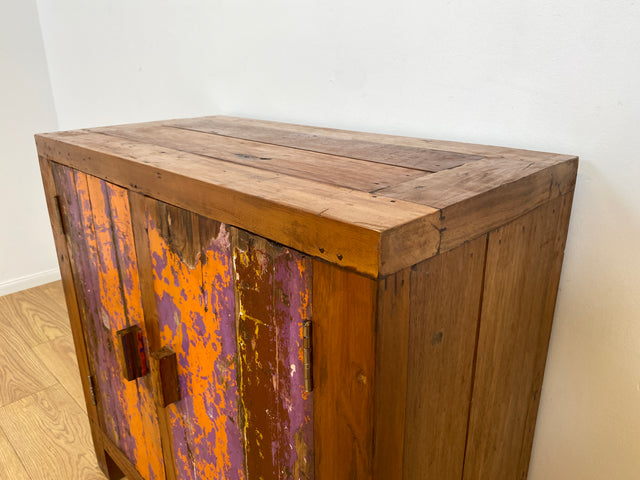 Boatwood by WMK # Freundliche & nachhaltige Kommode aus altem Bootsholz, ein handgefertigtes Unikat aus massivem Teakholz # Schrank Sideboard Anrichte Wäschekommode Schuhschrank Wickelkommode Cabinet