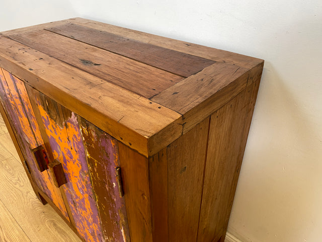 Boatwood by WMK # Freundliche & nachhaltige Kommode aus altem Bootsholz, ein handgefertigtes Unikat aus massivem Teakholz # Schrank Sideboard Anrichte Wäschekommode Schuhschrank Wickelkommode Cabinet