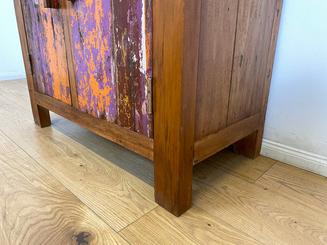 Boatwood by WMK # Freundliche & nachhaltige Kommode aus altem Bootsholz, ein handgefertigtes Unikat aus massivem Teakholz # Schrank Sideboard Anrichte Wäschekommode Schuhschrank Wickelkommode Cabinet