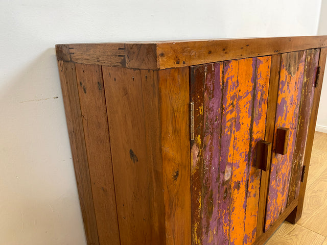Boatwood by WMK # Freundliche & nachhaltige Kommode aus altem Bootsholz, ein handgefertigtes Unikat aus massivem Teakholz # Schrank Sideboard Anrichte Wäschekommode Schuhschrank Wickelkommode Cabinet