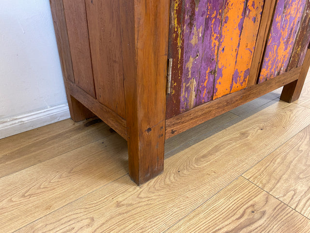 Boatwood by WMK # Freundliche & nachhaltige Kommode aus altem Bootsholz, ein handgefertigtes Unikat aus massivem Teakholz # Schrank Sideboard Anrichte Wäschekommode Schuhschrank Wickelkommode Cabinet