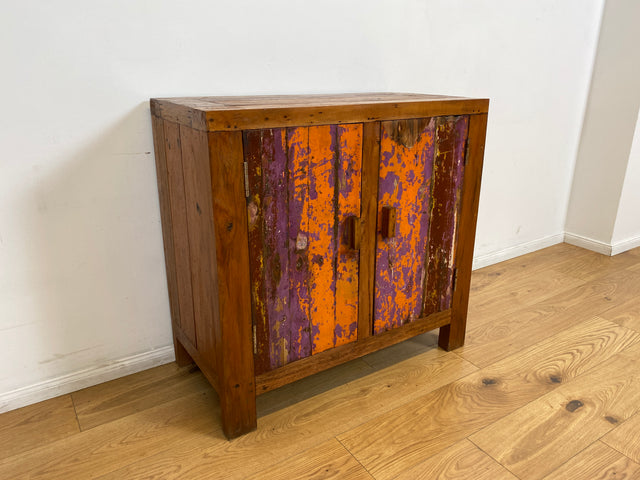 Boatwood by WMK # Freundliche & nachhaltige Kommode aus altem Bootsholz, ein handgefertigtes Unikat aus massivem Teakholz # Schrank Sideboard Anrichte Wäschekommode Schuhschrank Wickelkommode Cabinet