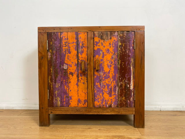 Boatwood by WMK # Freundliche & nachhaltige Kommode aus altem Bootsholz, ein handgefertigtes Unikat aus massivem Teakholz # Schrank Sideboard Anrichte Wäschekommode Schuhschrank Wickelkommode Cabinet