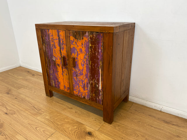 Boatwood by WMK # Freundliche & nachhaltige Kommode aus altem Bootsholz, ein handgefertigtes Unikat aus massivem Teakholz # Schrank Sideboard Anrichte Wäschekommode Schuhschrank Wickelkommode Cabinet