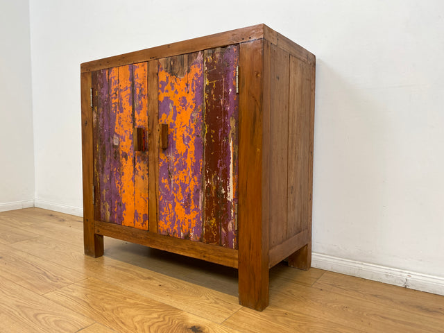 Boatwood by WMK # Freundliche & nachhaltige Kommode aus altem Bootsholz, ein handgefertigtes Unikat aus massivem Teakholz # Schrank Sideboard Anrichte Wäschekommode Schuhschrank Wickelkommode Cabinet