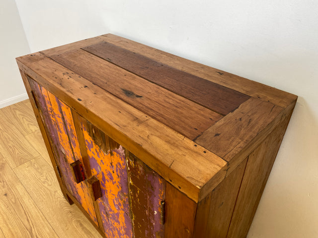 Boatwood by WMK # Freundliche & nachhaltige Kommode aus altem Bootsholz, ein handgefertigtes Unikat aus massivem Teakholz # Schrank Sideboard Anrichte Wäschekommode Schuhschrank Wickelkommode Cabinet
