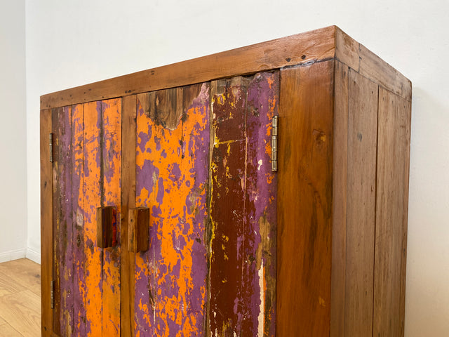 Boatwood by WMK # Freundliche & nachhaltige Kommode aus altem Bootsholz, ein handgefertigtes Unikat aus massivem Teakholz # Schrank Sideboard Anrichte Wäschekommode Schuhschrank Wickelkommode Cabinet