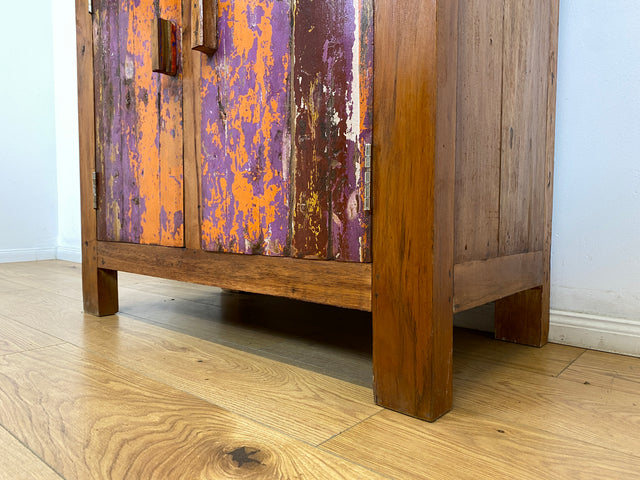 Boatwood by WMK # Freundliche & nachhaltige Kommode aus altem Bootsholz, ein handgefertigtes Unikat aus massivem Teakholz # Schrank Sideboard Anrichte Wäschekommode Schuhschrank Wickelkommode Cabinet