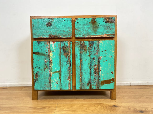 Boatwood by WMK I Besonders schöne & nachhaltige Kommode aus altem Bootsholz, ein handgefertigtes Unikat aus massivem Teakholz I Schrank Sideboard Anrichte Wäschekommode Küchenschrank Dresser Cabinet