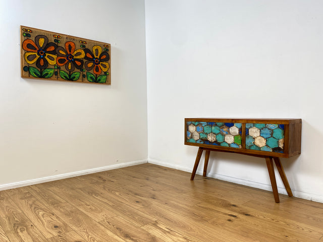 Boatwood by WMK # Detailreiche & nachhaltige Kommode aus altem Bootsholz, ein handgefertigtes Unikat aus massivem Teakholz # Sideboard Anrichte Schrank Flurkommode Konsole TV-Lowboard Bootsmöbel Teak