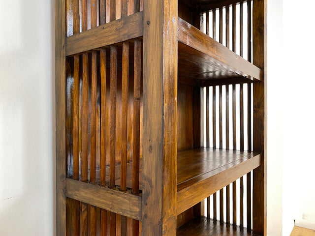 Boatwood by WMK I Einzigartiger nachhaltiger Bücherschrank I Handmade Unikat aus altem Bootsholz I Teakholz massiv I Regel Holzregal Bücherregal Highboard Küchenregal Geschirrschrank Berlin Bonn Kiel