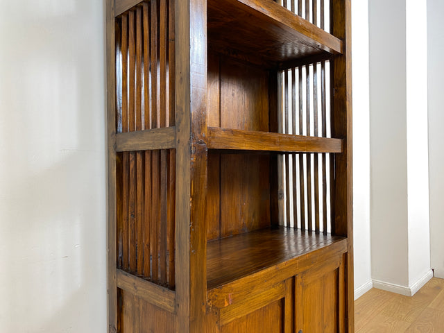 Boatwood by WMK I Einzigartiger nachhaltiger Bücherschrank I Handmade Unikat aus altem Bootsholz I Teakholz massiv I Regel Holzregal Bücherregal Highboard Küchenregal Geschirrschrank Berlin Bonn Kiel