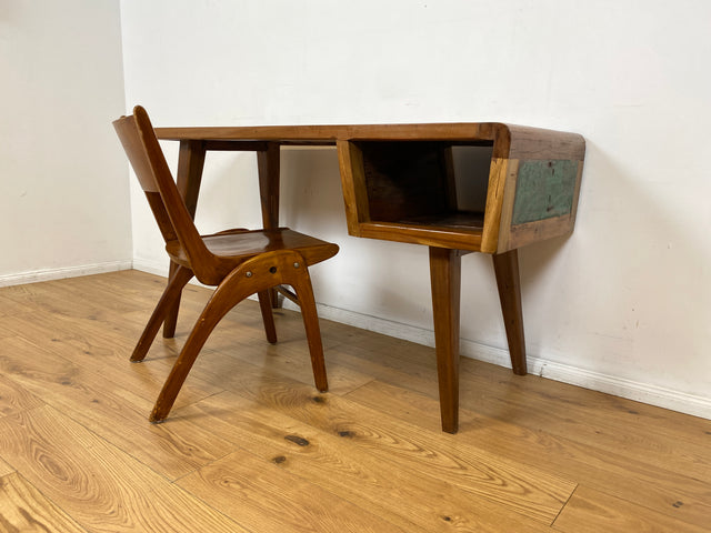 Boatwood by WMK I Formschöner & nachhaltiger Schreibtisch aus altem Bootsholz I handgefertigtes Unikat I Teakholz massiv I Arbeitstisch Desk Sekretär Bürotisch Computertisch Treibholz Köln Sylt Berlin