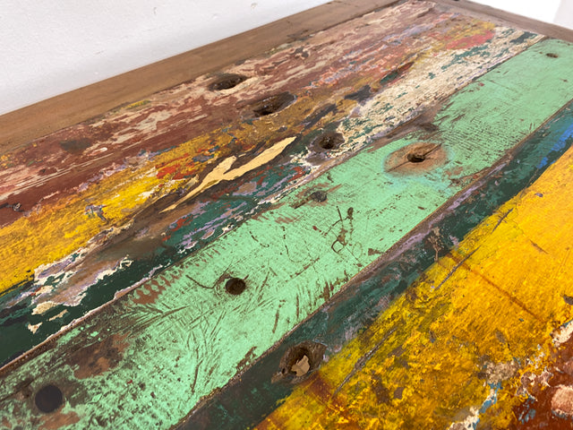 Boatwood by WMK I Formschöner & nachhaltiger Schreibtisch aus altem Bootsholz I handgefertigtes Unikat I Teakholz massiv I Arbeitstisch Desk Sekretär Bürotisch Computertisch Treibholz Köln Sylt Berlin