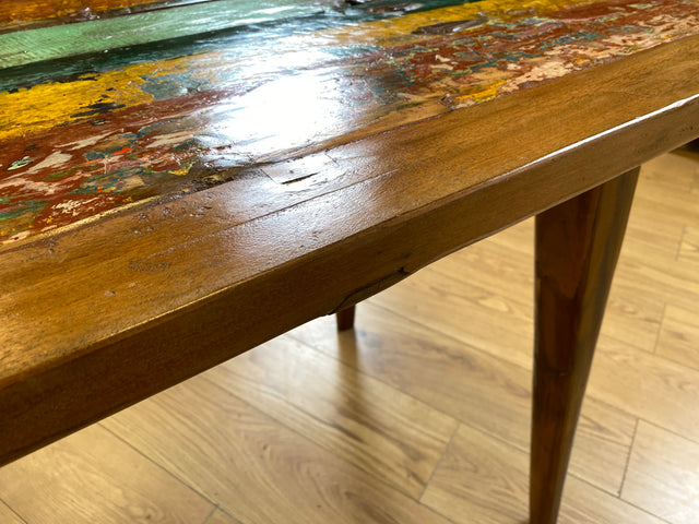 Boatwood by WMK I Formschöner & nachhaltiger Schreibtisch aus altem Bootsholz I handgefertigtes Unikat I Teakholz massiv I Arbeitstisch Desk Sekretär Bürotisch Computertisch Treibholz Köln Sylt Berlin