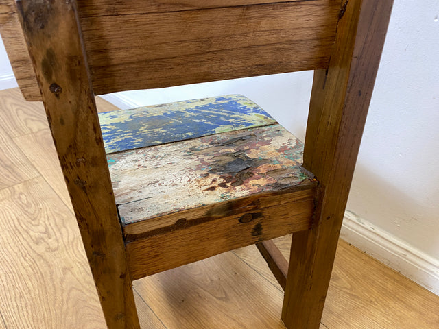 Boatwood by WMK I Einzigartiger & nachhaltiger bunter Kinderstuhl aus altem Bootsholz I handgefertigtes Unikat aus massivem Teakholz I Kinder Stuhl Holzstuhl Kindermöbel Kindersitz Treibholz I Versand