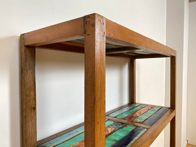 Boatwood by WMK I Schönes nachhaltiges Regal aus altem Bootsholz, ein handgefertigtes Unikat aus massivem Teakholz I Holzregal Küchenregal Bücherregal Teak Bootsmöbel Industrial Berlin München Leipzig