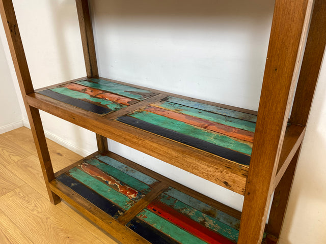 Boatwood by WMK I Schönes nachhaltiges Regal aus altem Bootsholz, ein handgefertigtes Unikat aus massivem Teakholz I Holzregal Küchenregal Bücherregal Teak Bootsmöbel Industrial Berlin München Leipzig