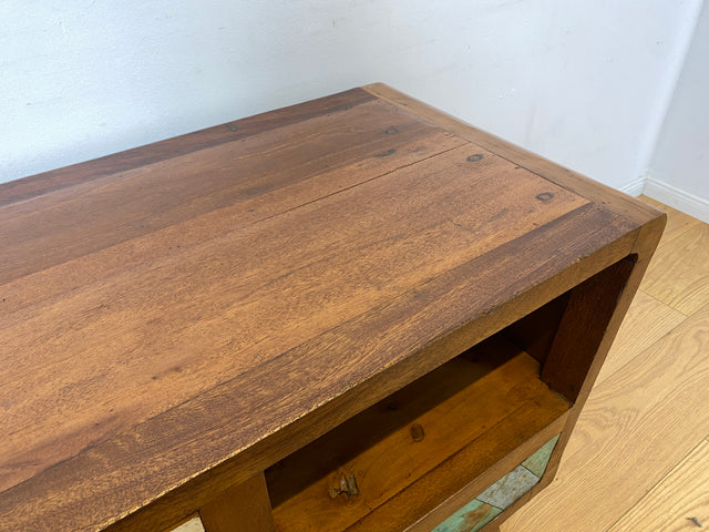 Boatwood by WMK I Formschönes nachhaltiges TV Lowboard mit Schubladen I handgefertigtes Unikat aus altem Bootsholz I Teakholz massiv I Sideboard Kommode Bank Rack Fernsehkommode Berlin Rostock Bayern