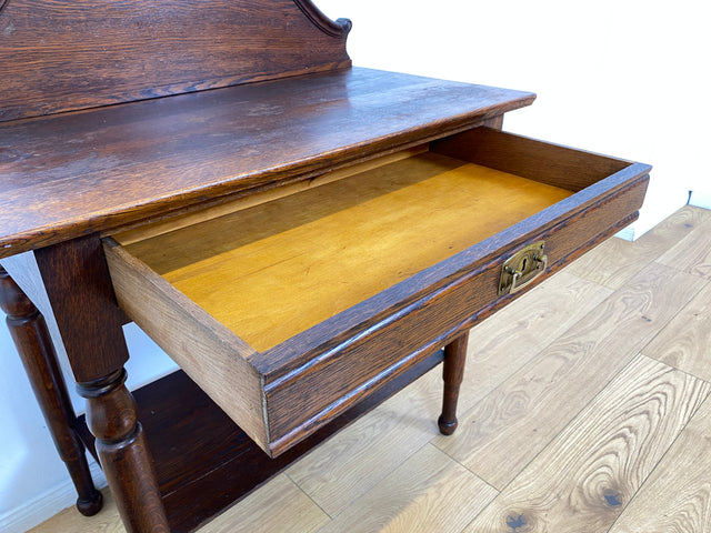 WMK I Wunderschöner nordischer antiker Konsolentisch aus Eichenholz mit Schublade & Ablage I Kommode Konsole Tisch Küchenschrank Küchenregal Anrichte Jugendstil Gründerzeit Vintage Berlin Kiel Dresden