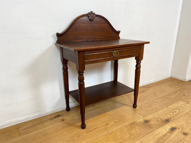 WMK I Wunderschöner nordischer antiker Konsolentisch aus Eichenholz mit Schublade & Ablage I Kommode Konsole Tisch Küchenschrank Küchenregal Anrichte Jugendstil Gründerzeit Vintage Berlin Kiel Dresden