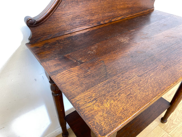 WMK I Wunderschöner nordischer antiker Konsolentisch aus Eichenholz mit Schublade & Ablage I Kommode Konsole Tisch Küchenschrank Küchenregal Anrichte Jugendstil Gründerzeit Vintage Berlin Kiel Dresden