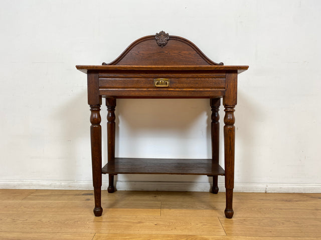 WMK I Wunderschöner nordischer antiker Konsolentisch aus Eichenholz mit Schublade & Ablage I Kommode Konsole Tisch Küchenschrank Küchenregal Anrichte Jugendstil Gründerzeit Vintage Berlin Kiel Dresden