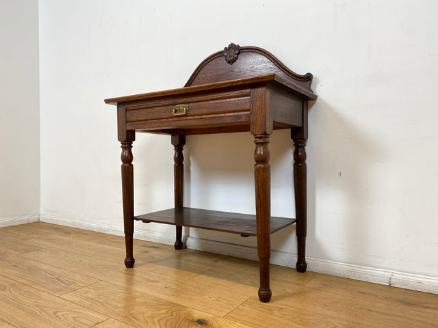 WMK I Wunderschöner nordischer antiker Konsolentisch aus Eichenholz mit Schublade & Ablage I Kommode Konsole Tisch Küchenschrank Küchenregal Anrichte Jugendstil Gründerzeit Vintage Berlin Kiel Dresden