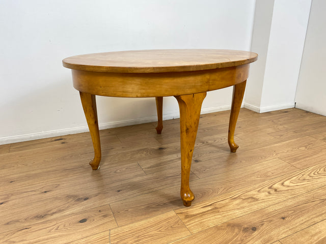 WMK # Wunderschöner ovaler heller dänischer antiker Esszimmertisch aus vollem Holz, 2x ausziehbar mit integr. Platten # Esstisch Tisch Holztisch Ausziehtisch Esszimmer Jugendstil Chippendale Vintage