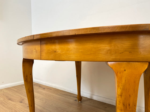 WMK # Wunderschöner ovaler heller dänischer antiker Esszimmertisch aus vollem Holz, 2x ausziehbar mit integr. Platten # Esstisch Tisch Holztisch Ausziehtisch Esszimmer Jugendstil Chippendale Vintage