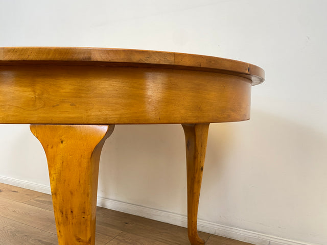 WMK # Wunderschöner ovaler heller dänischer antiker Esszimmertisch aus vollem Holz, 2x ausziehbar mit integr. Platten # Esstisch Tisch Holztisch Ausziehtisch Esszimmer Jugendstil Chippendale Vintage